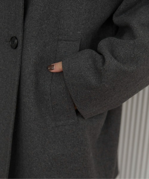 ANGIE（アンジー）の「2WAY　スタンドカラーハーフコート（ピーコート・レディース・ダークブラウン/チャコール/ネイビー・FREE）」の10枚目の写真