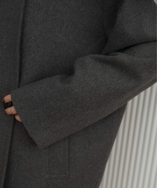 ANGIE（アンジー）の「2WAY　スタンドカラーハーフコート（ピーコート・レディース・ダークブラウン/チャコール/ネイビー・FREE）」の11枚目の写真