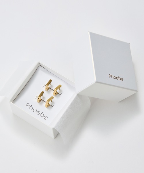 Phoebe(フィービィー)の「【SPECIAL SET】『金属アレルギー対応』ストレートスクエアフープペアピアス/サージカルステンレス(ピアス(両耳用)・レディース・シルバー/イエローゴールド/シルバー×ゴールド・FREE)」の3枚目の写真