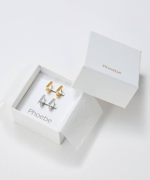 Phoebe(フィービィー)の「【SPECIAL SET】『金属アレルギー対応』ストレートスクエアフープペアピアス/サージカルステンレス(ピアス(両耳用)・レディース・シルバー/イエローゴールド/シルバー×ゴールド・FREE)」の4枚目の写真