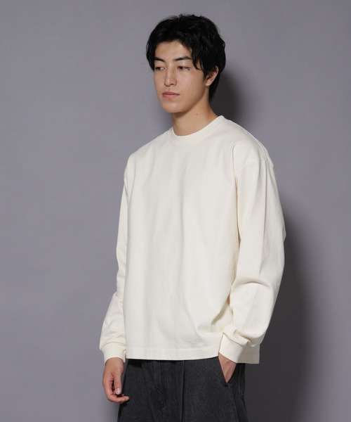 NANO universe（ナノユニバース）の「ヘビーオンスワイドプルオーバー 長袖（Tシャツ/カットソー・メンズ・チャコール/ネイビー/レッド/オフホワイト・FREE）」の6枚目の写真