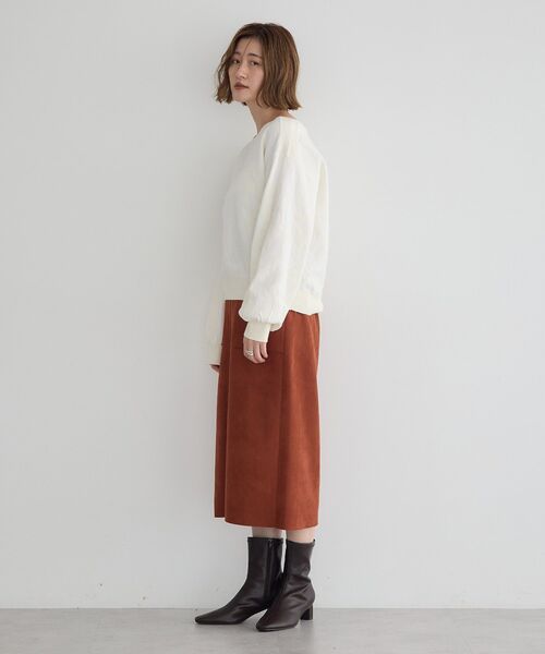 YECCA VECCA（イェッカヴェッカ）の「フラワー柄ふくれジャガードニット（ニット/セーター・レディース・アイボリー/チャコールグレー/ラベンダー・FREE）」の13枚目の写真