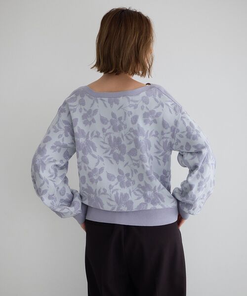 YECCA VECCA（イェッカヴェッカ）の「フラワー柄ふくれジャガードニット（ニット/セーター・レディース・アイボリー/チャコールグレー/ラベンダー・FREE）」の18枚目の写真