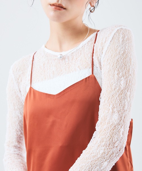 Muscat(マスカット)の「サテンキャミソールワンピース(ワンピース・レディース・ブラック/ライトグレー/レンガ・F)」の19枚目の写真