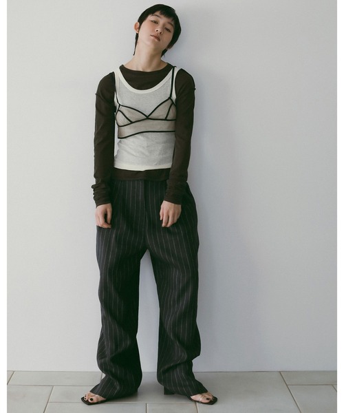 anuke（アンヌーク）の「Wool Rib Tanktop（タンクトップ・レディース・ブラウン/グレー/アイボリー・FREE）」の5枚目の写真