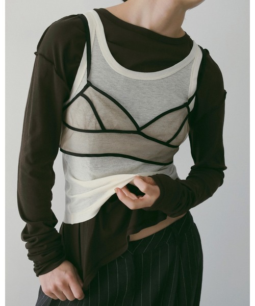 anuke（アンヌーク）の「Wool Rib Tanktop（タンクトップ・レディース・ブラウン/グレー/アイボリー・FREE）」の6枚目の写真