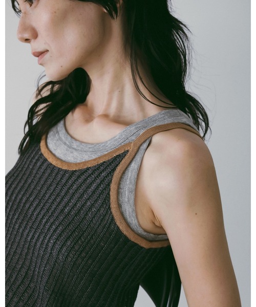 anuke（アンヌーク）の「Wool Rib Tanktop（タンクトップ・レディース・ブラウン/グレー/アイボリー・FREE）」の9枚目の写真