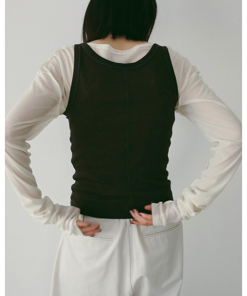 anuke（アンヌーク）の「Wool Rib Tanktop（タンクトップ・レディース・ブラウン/グレー/アイボリー・FREE）」の11枚目の写真