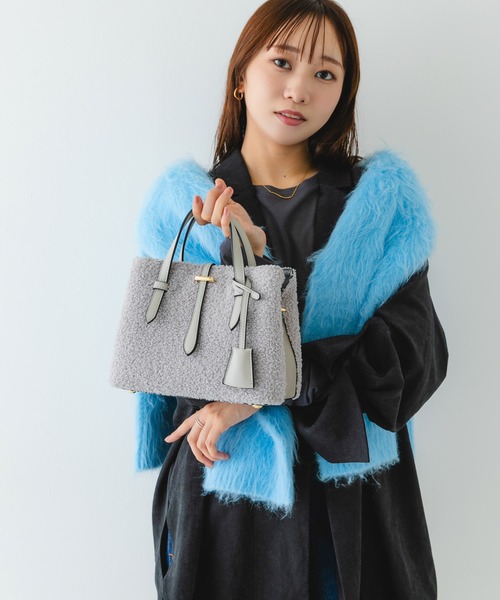 RODE SKO(ロデスコ)の「チャーム付ボアミニバッグ(ハンドバッグ・レディース・グレー/オフホワイト・ONE)」の10枚目の写真