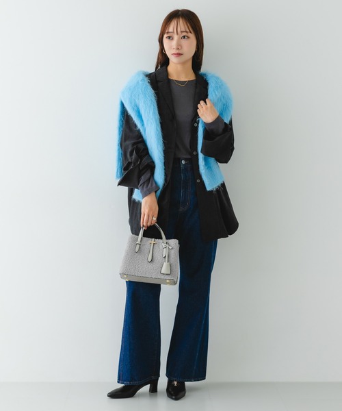 RODE SKO(ロデスコ)の「チャーム付ボアミニバッグ(ハンドバッグ・レディース・グレー/オフホワイト・ONE)」の15枚目の写真