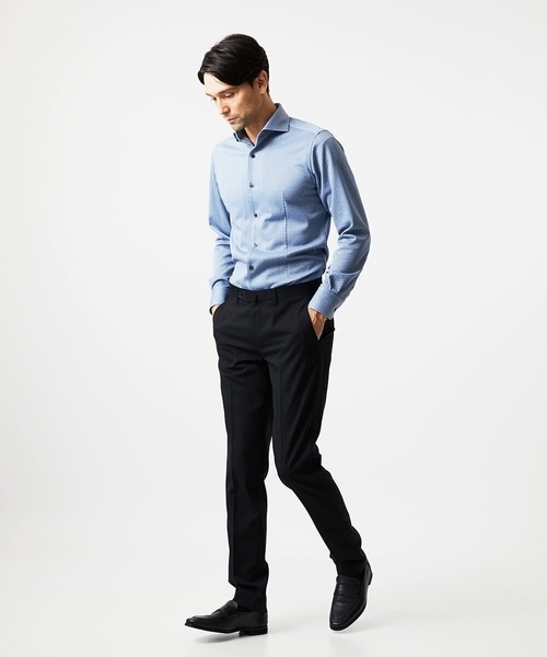 MICHEL KLEIN HOMME (ミッシェルクランオム)の「《日本製》ジャガード長袖シャツ(シャツ/ブラウス・メンズ・ライトブルー/ライトグレー/ネイビー・MEDIUM/LARGE/X-LARGE)」の18枚目の写真