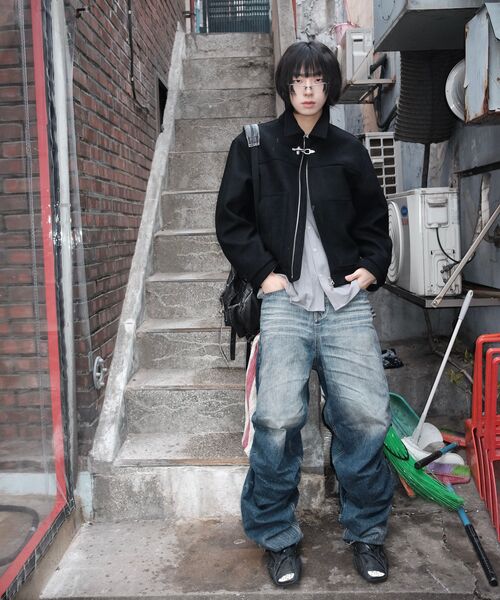 DNSR(ディーエヌエスアール)の「オーバーラップデニムパンツブルー(デニムパンツ・メンズ・その他・MEDIUM/X-LARGE/SMALL)」の11枚目の写真