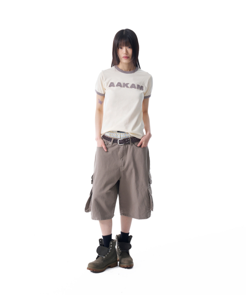AAKAM(アーカム)の「Logo Patch Ringer Top (Cream-Gray)(Tシャツ/カットソー・レディース・その他・1/2)」の7枚目の写真