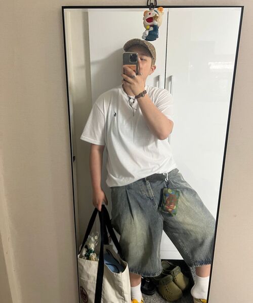 DIMITRI BLACK(ディミトリブラック)の「バイオウォッシングカーペンターバミューダデニムパンツ_ダストインディゴ(その他パンツ・レディース・その他・SMALL/MEDIUM/LARGE/X-LARGE/XX-LARGE)」の2枚目の写真