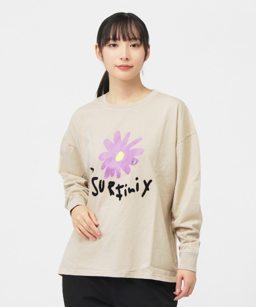 RUSTY(ラスティ)の「ラスティ RUSTY ナガソデTシャツ レディス ラスティ(Tシャツ/カットソー・レディース・ベージュ/ホワイト/ブラック・M/L)」の1枚目の写真