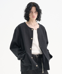 TRIP LE SENS（トリップ ル センス）の「Casting Tweed Round Jacket_Black（テーラードジャケット）」