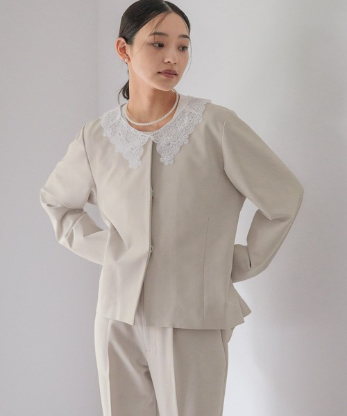 LOWRYS FARM（ローリーズファーム）の「ｄａｙｍｅクルージャケット　628131（テーラードジャケット・レディース・アイボリー/ネイビー・MEDIUM/LARGE）」の10枚目の写真