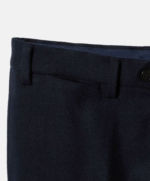 【NAVY】フラノ ノープリーツ スラックス-セットアップ対応-<A DAY IN THE LIFE> セール】フラノ ノープリーツ スラックス-セットアップ対応-＜A DAY IN