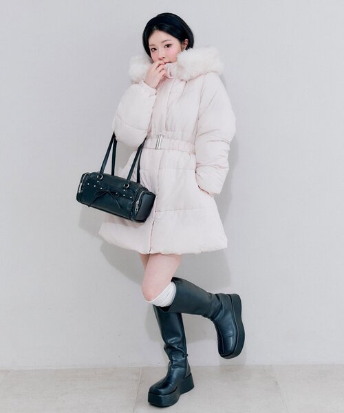 OLIVE des OLIVE(オリーブデオリーブ)の「サイドポケットスタッズボストンバッグ(トートバッグ・レディース・オフホワイト/サックスブルー/ブラック・FREE)」の20枚目の写真