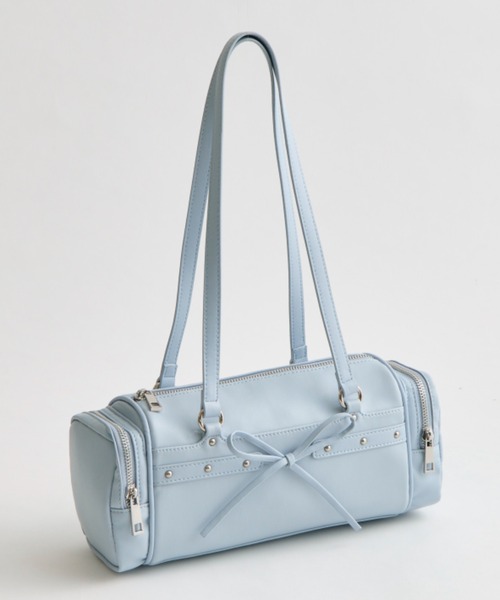 OLIVE des OLIVE(オリーブデオリーブ)の「サイドポケットスタッズボストンバッグ(トートバッグ・レディース・オフホワイト/サックスブルー/ブラック・FREE)」の3枚目の写真