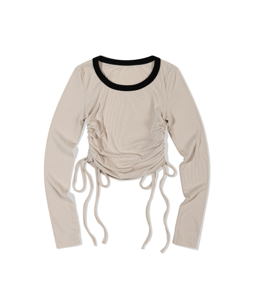 MOAA(モア)の「ルシッドシャーリングリンガースリーブ (ベージュ)(Tシャツ/カットソー・レディース・その他・MEDIUM/SMALL)」の2枚目の写真