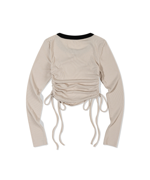 MOAA(モア)の「ルシッドシャーリングリンガースリーブ (ベージュ)(Tシャツ/カットソー・レディース・その他・MEDIUM/SMALL)」の3枚目の写真