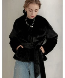 新品同様✩レッキス✩ノーカラー✩ファーコート✩柔らか✩ブラック✩ポケット有り ノーカラージャケット（フェイクファー）ファッション通販 - ZOZOTOWN