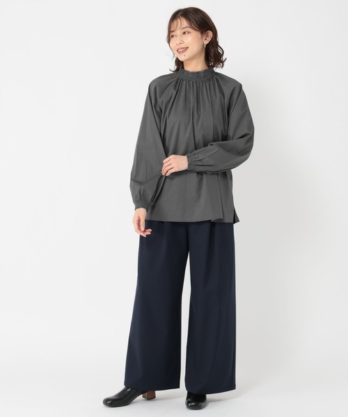 studio CLIP(スタディオクリップ)の「襟シャーリングレースブラウス(シャツ/ブラウス・レディース・チャコール/ライトグレー/オフホワイト・FREE)」の14枚目の写真