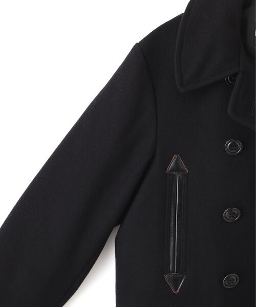 Schott(ショット)の「Schott/ショット/787US LEATHER COMB. PEA JACKET/レザーコンビ ピーコート(ピーコート・メンズ・ネイビー・38/40/42/44/36)」の11枚目の写真