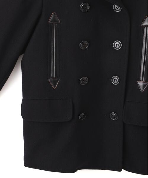Schott(ショット)の「Schott/ショット/787US LEATHER COMB. PEA JACKET/レザーコンビ ピーコート(ピーコート・メンズ・ネイビー・38/40/42/44/36)」の13枚目の写真