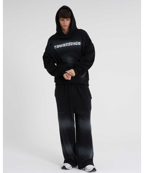 TENER（テネル）の「スプレーワッシングスタッズ裏起毛バンディングパンツブラック（スウェットパンツ・メンズ・その他・FREE）」の3枚目の写真