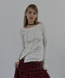 STAR BUTTON TOP / WHITE