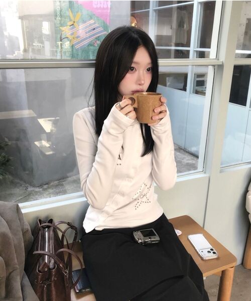 SETUP-EXE（セットアップイーエックスイー）の「STAR BUTTON TOP / WHITE（Tシャツ/カットソー・レディース・その他・OS）」の7枚目の写真
