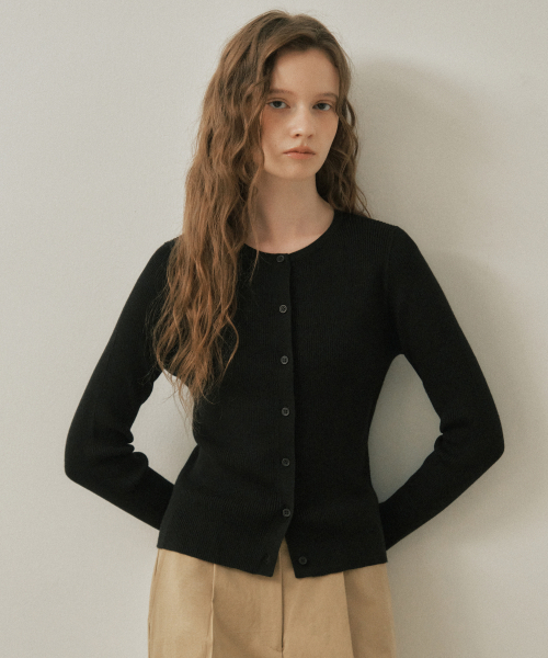 WEDNESDAYOASISFORWOMEN(ウェンズデー オアシス フォー ウーマン)の「ウォッシャブルシアニットカーディガン_BLACK(WC25-KN35)(カーディガン/ボレロ・レディース・ブラック・FREE)」の1枚目の写真