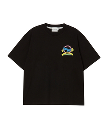 ニュークラシックプレッピーモダンアート半袖Tシャツブラック