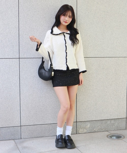 Two-tone Knit Jacket / ツートンニットジャケット（ニット/セーター