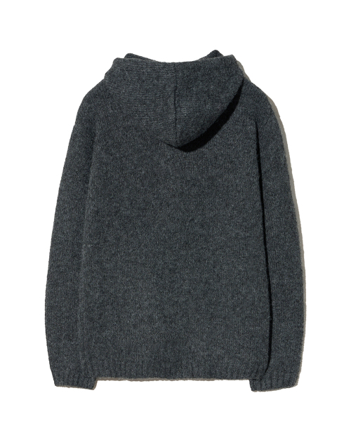 YALE(イェール)の「ヘアリーニットフードジップアップ_チャコール(ニット/セーター・レディース・その他・SMALL/MEDIUM/LARGE/X-LARGE)」の3枚目の写真