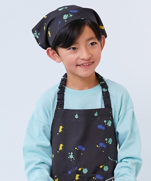 devirock(デビロック)の「速乾 シワになりにくい ゴム付き 三角巾(ヘアバンド・キッズ・ブラック系その他/ピンク系その他/ブルー系その他2/ブルー系その他3/ブラック系その他2/ベージュ系その他/ブルー系その他/ピンク系その他2・M/L)」の2枚目の写真