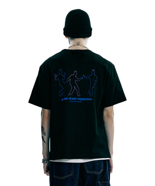 OURPOCKETS（アワーポケッツ）の「グリッドダンスペルソナTシャツ（Zブラック）（Tシャツ/カットソー・レディース・ブラック・MEDIUM/X-LARGE）」の2枚目の写真