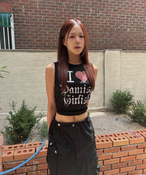 DAMISH(ダミシュ)の「ガーリークラックハートタンクトップ_ブラック(Tシャツ/カットソー・レディース・ブラック・FREE)」の11枚目の写真