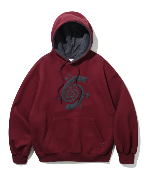 Swoul logo‑fleece флисовая толстовка с капюшоном (баганди)