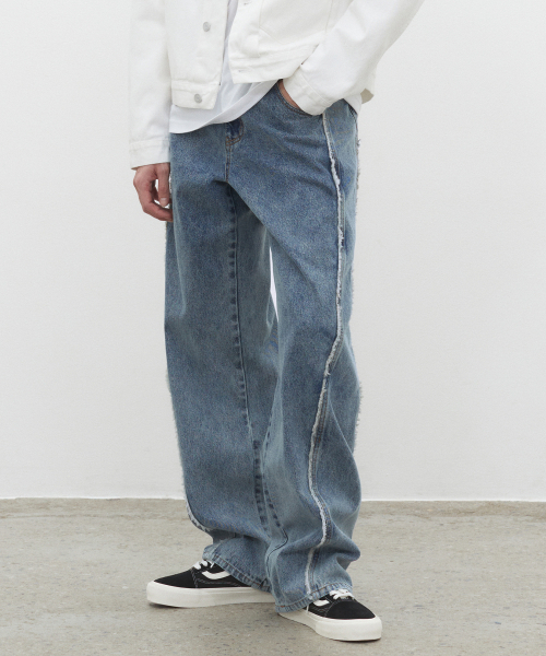 DECET(デケト)の「Curved Wide Jeans DCPT033SCSTNBlue(デニムパンツ・レディース・その他・28/30/26)」の6枚目の写真
