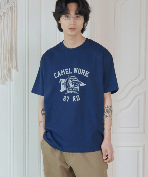 CAMEL WORK(キャメルワーク)の「インディアンRDヴィンテージ半袖Tシャツ(ネイビー)(Tシャツ/カットソー・メンズ・その他・MEDIUM/LARGE/X-LARGE)」の1枚目の写真