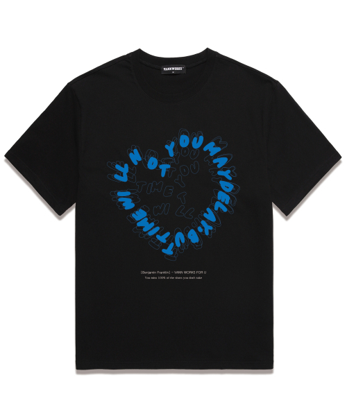 VANNWORKS(バンワークス)の「ハートタイポ オーバーサイズ半袖Tシャツ (VS0110) ブラック(Tシャツ/カットソー・レディース・その他・XX-LARGE/SMALL/MEDIUM/LARGE/X-LARGE)」の1枚目の写真