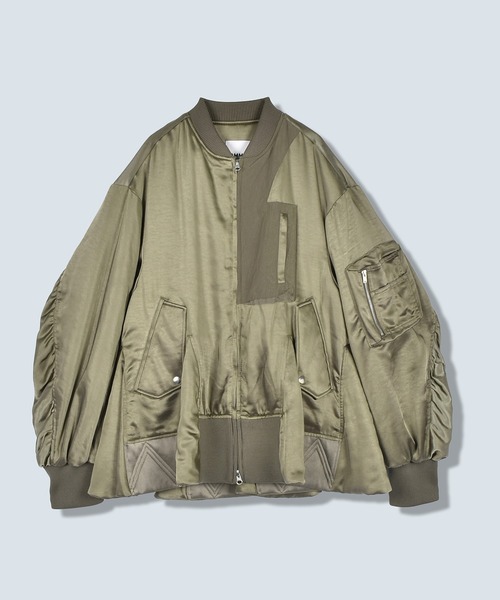 OMMO(オーエムエムオー)の「TRIANGLE PANEL SATIN BZ(ブルゾン・レディース・グレー/カーキ/ベージュ・F)」の22枚目の写真
