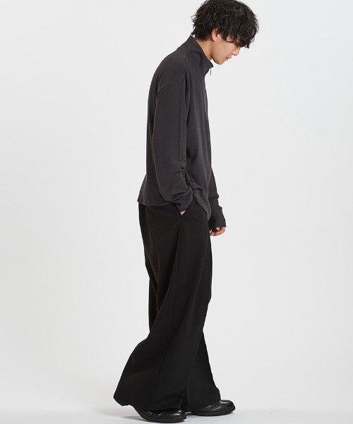 NO ID.(ノーアイディ)の「mlt5524-テレコハーフZIP-BIG-PO プルオーバー(857006-383T)(Tシャツ/カットソー・メンズ・ホワイト/グレー/ブラック・2/1)」の14枚目の写真