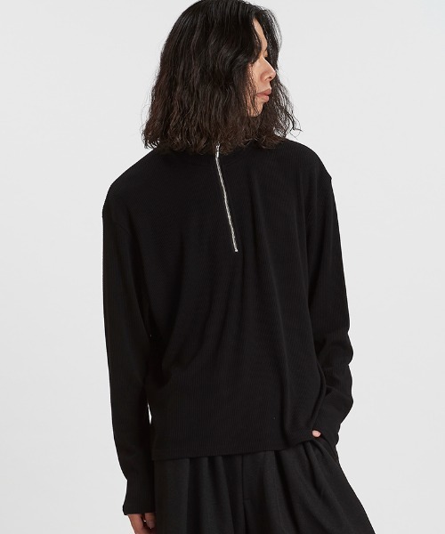 NO ID.(ノーアイディ)の「mlt5524-テレコハーフZIP-BIG-PO プルオーバー(857006-383T)(Tシャツ/カットソー・メンズ・ホワイト/グレー/ブラック・2/1)」の15枚目の写真