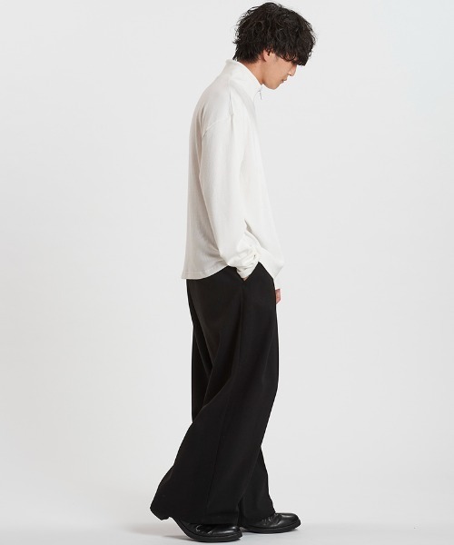 NO ID.(ノーアイディ)の「mlt5524-テレコハーフZIP-BIG-PO プルオーバー(857006-383T)(Tシャツ/カットソー・メンズ・ホワイト/グレー/ブラック・2/1)」の21枚目の写真