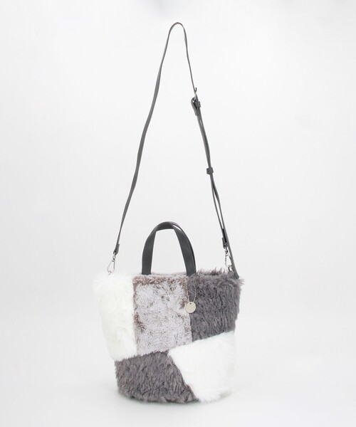 MICO COULIER（ミコクリエ）の「パッチワークファートートバッグ（トートバッグ・レディース・ブラウン系その他/グレー系その他・FREE）」の17枚目の写真