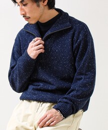 GLOSTER | 【冬の大人レイヤードに】ネップハーフジッププルオーバー(ニット/セーター)